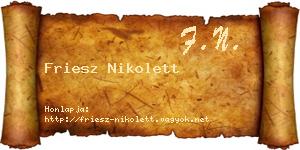 Friesz Nikolett névjegykártya